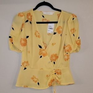 ASTR Yellow Floral Crop Top